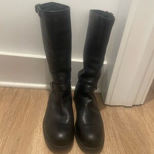Ralph Lauren Collection Black Moto Boots